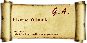 Glancz Albert névjegykártya